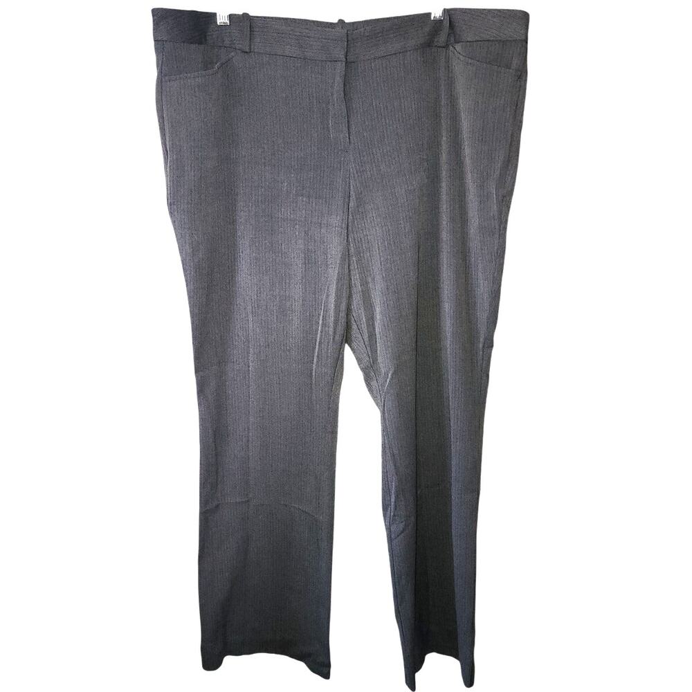 Worthington Women's Gray Straight Leg High Rise Pants Plus Size 20W
